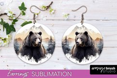Wild Animals Round Earring Sublimation, Wildlife Earring PNG Product Image 1
