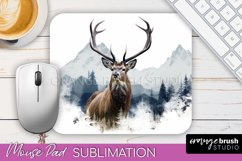 Wild Animals Mouse Pad, Mountain Mousepad Sublimation Product Image 1