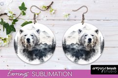 Wild Animals Round Earring Sublimation, Wildlife Earring PNG Product Image 1