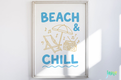 Two-Tone Summer Beach Doodles SVG PNG Product Image 2
