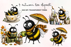 Autumn Bee Clipart PNG Product Image 1