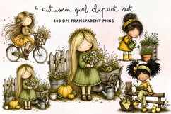Autumn Girl Clipart PNG Product Image 1
