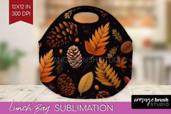 Autumn Forest Lunch Bag - Fall Lunch Bug PNG Sublimation Product Image 1