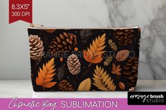 Autumn Forest Cosmetic Bag - Fall Makeup Bag PNG Sublimation Product Image 1