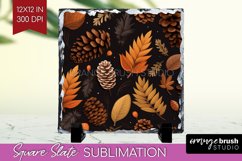 Autumn Forest Slate PNG - Fall Square Slate Sublimation Product Image 1