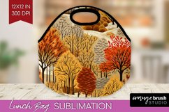 Autumn Forest Lunch Bag - Fall Lunch Bug PNG Sublimation Product Image 1