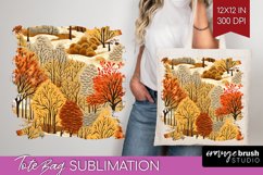 Autumn Forest Tote Bag - Fall Tote Bag PNG Sublimation Product Image 1