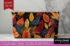 Autumn Forest Cosmetic Bag - Fall Makeup Bag PNG Sublimation Product Image 1