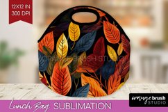 Autumn Forest Lunch Bag - Fall Lunch Bug PNG Sublimation Product Image 1
