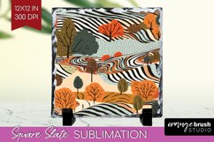 Autumn Forest Slate PNG - Fall Square Slate Sublimation Product Image 1