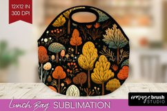 Autumn Forest Lunch Bag - Fall Lunch Bug PNG Sublimation Product Image 1