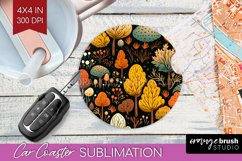 Autumn Forest Car Coaster - Fall Coaster PNG Sublimation Product Image 1