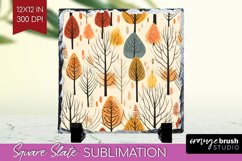 Autumn Forest Slate PNG - Fall Square Slate Sublimation Product Image 1