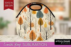 Autumn Forest Lunch Bag - Fall Lunch Bug PNG Sublimation Product Image 1