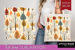 Autumn Forest Tote Bag - Fall Tote Bag PNG Sublimation Product Image 1