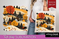 Autumn Forest Tote Bag - Fall Tote Bag PNG Sublimation Product Image 1