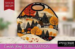 Autumn Forest Lunch Bag - Fall Lunch Bug PNG Sublimation Product Image 1
