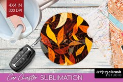 Autumn Forest Car Coaster - Fall Coaster PNG Sublimation Product Image 1