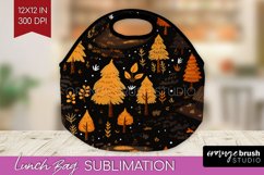 Autumn Forest Lunch Bag - Fall Lunch Bug PNG Sublimation Product Image 1