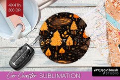 Autumn Forest Car Coaster - Fall Coaster PNG Sublimation Product Image 1