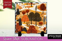Autumn Forest Slate PNG - Fall Square Slate Sublimation Product Image 1
