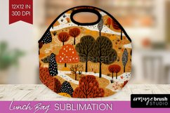 Autumn Forest Lunch Bag - Fall Lunch Bug PNG Sublimation Product Image 1