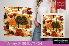 Autumn Forest Tote Bag - Fall Tote Bag PNG Sublimation Product Image 1