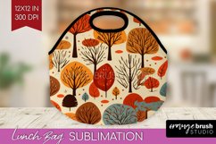 Autumn Forest Lunch Bag - Fall Lunch Bug PNG Sublimation Product Image 1