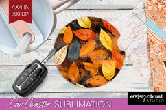Autumn Forest Car Coaster - Fall Coaster PNG Sublimation Product Image 1