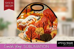Autumn Forest Lunch Bag - Fall Lunch Bug PNG Sublimation Product Image 1