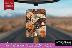 Autumn Forest Air Freshener PNG - Fall PNG Sublimation Product Image 1