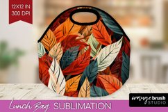 Autumn Forest Lunch Bag - Fall Lunch Bug PNG Sublimation Product Image 1