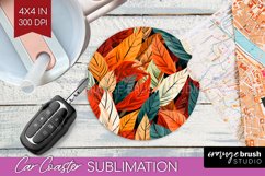 Autumn Forest Car Coaster - Fall Coaster PNG Sublimation Product Image 1
