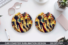 Car Coaster Sublimation| 4th Of July Coaster PNG Product Image 1