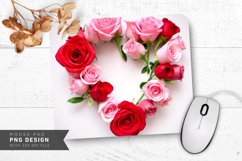 Rose Heart Bouquet Mouse Pad PNG Design Product Image 1