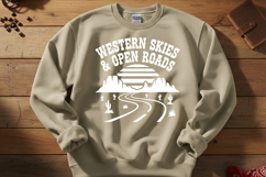 Western Skies &amp; Open Roads Svg, Western Cowgirl Svg Design Product Image 3