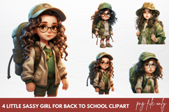 Little Sassy Girl For Back To School Sublimation Clipart Product Image 1