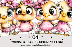 Whimsical Easter Chicken Clipart Png Product Image 1