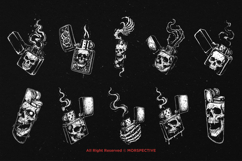 10 Bundle Dark Art Lighter Fire Flame Match Torch Skull Product Image 6