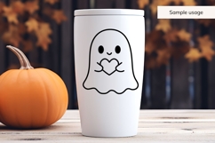 Cute Ghost Holding Heart SVG, Halloween Ghost SVG Product Image 4