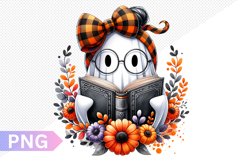Halloween Ghost And Books Sublimation - Clipart PNG Design Product Image 1