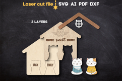 Cats Keyholder Bundle SVG laser cut files for Glowforge Product Image 4