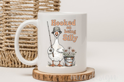 Hooked on Being Silly Goose PNG, Fishing Sublimation Design Product Image 3