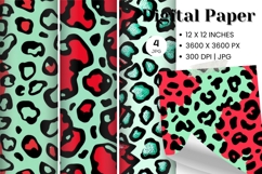 Leopard Cheetah Animal Skin Background Fur Digital Paper Product Image 1