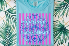 Preppy Striped Nurse PNG, Coquette Nurse Life png. Product Image 2
