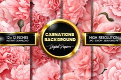 Carnations Background Digital Papers - 04 Variations Product Image 1