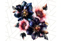 Gothic Floral PNG, Dark Aesthetic Flowers Clipart Print Product Image 4