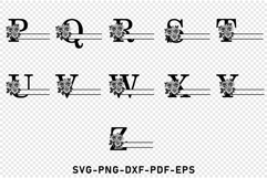 Rose Flowers Monogram Split Letters SVG Laser Cut Files Product Image 4