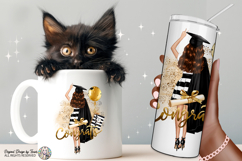 Graduation Brunette Girl PNG Congrats Grad Sticker Bag Product Image 3