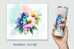 Tumbler Sublimation Design Watercolor Butterfly / PNG/ Wrap/ Product Image 2